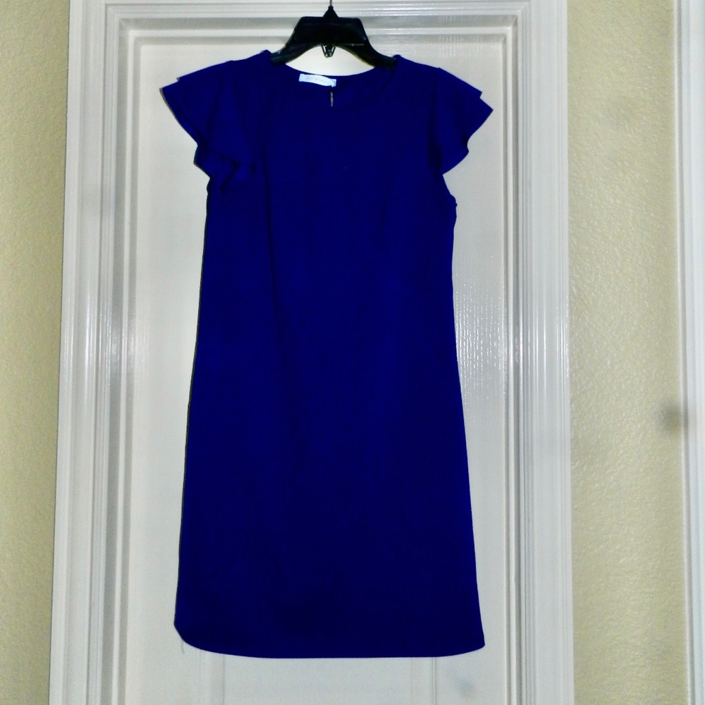 Ces Femme Ruffle Sleeve Shift Dress Sz S